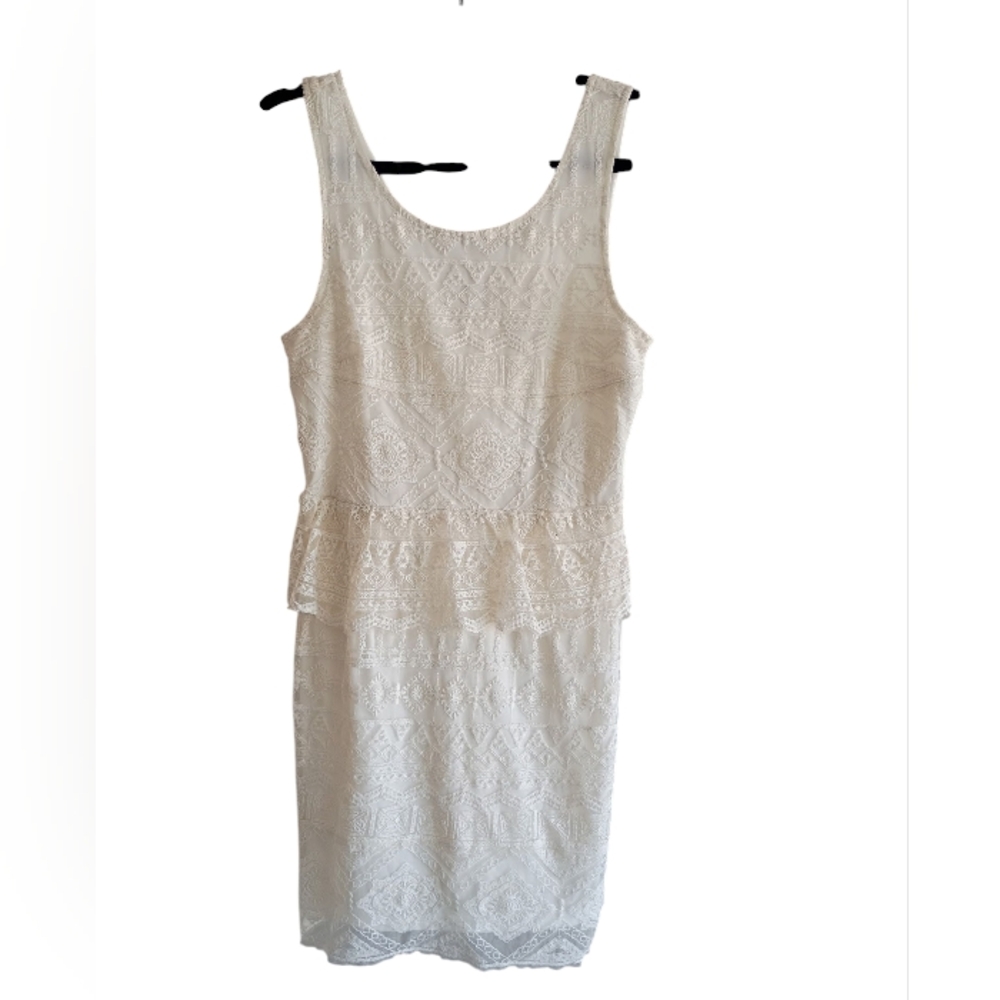 American Eagle Outfitters Winter White Lace Brocade Lace Dress Size 6 NWT